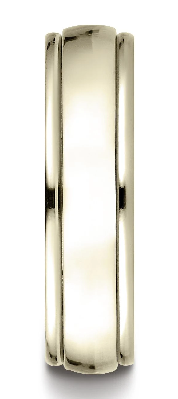 14k All Yellow Gold 6mm Comfort-fit High Polished Carved Design Band 4 14k All Yellow Gold 6mm Comfort-fit High Polished Carved Design Band - Image 2