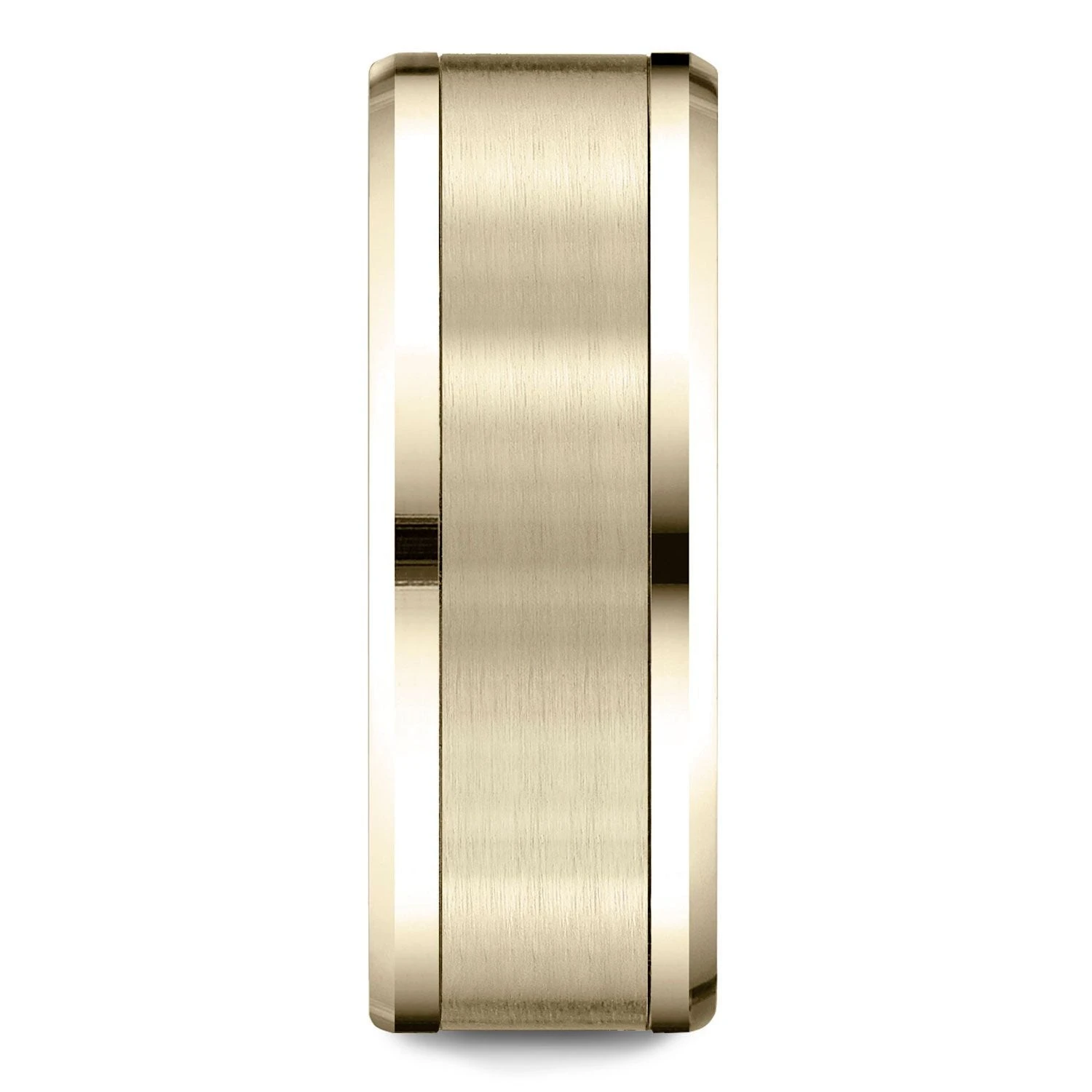 14 Karat Yellow Gold 8mm Comfort-fit Drop Bevel Satin Finish Design Band 4 14 Karat Yellow Gold 8mm Comfort-fit Drop Bevel Satin Finish Design Band - Image 2