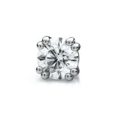14k White Gold Double Prong Round Diamond Single Stud Earring 1.00ctw (6.5mm Ea), H-i Color, Si Clarity