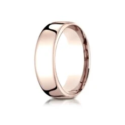18k Yellow Gold 8mm Flat Comfort-fit Ring With Milgrain