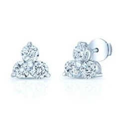 Diamond Flower Earring In 14k White Gold (2 Ct.tw.)