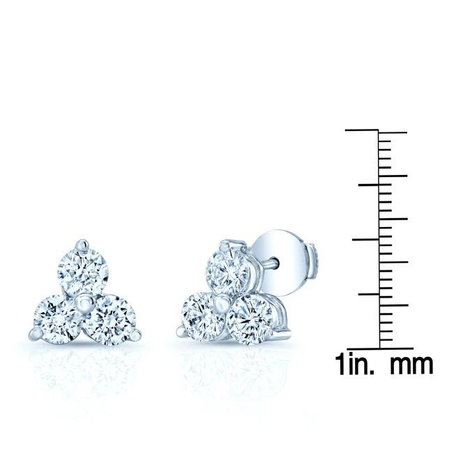 Diamond Flower Earring In 14k White Gold (2 Ct.tw.) 4 Diamond Flower Earring In 14k White Gold (2 Ct.tw.) - Image 2
