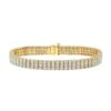 Diamond Round 4-prong Triple Row Bracelet In 14k Yellow Gold (6.72ctw) 2 Diamond Round 4-prong Triple Row Bracelet In 14k Yellow Gold (6.72ctw) -Aurora Jewels Store fy21396 laying front