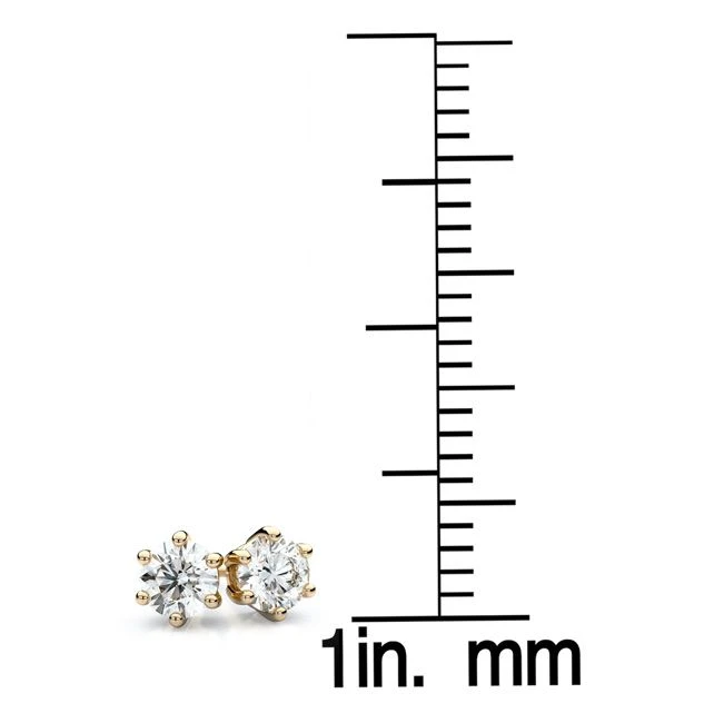 14k Yellow Gold 6-prong Round Brilliant Diamond Stud Earrings (0.25 Ct. T.w., Vs1-vs2 Clarity, H-i Color) 5 14k Yellow Gold 6-prong Round Brilliant Diamond Stud Earrings (0.25 Ct. T.w., Vs1-vs2 Clarity, H-i Color) - Image 3