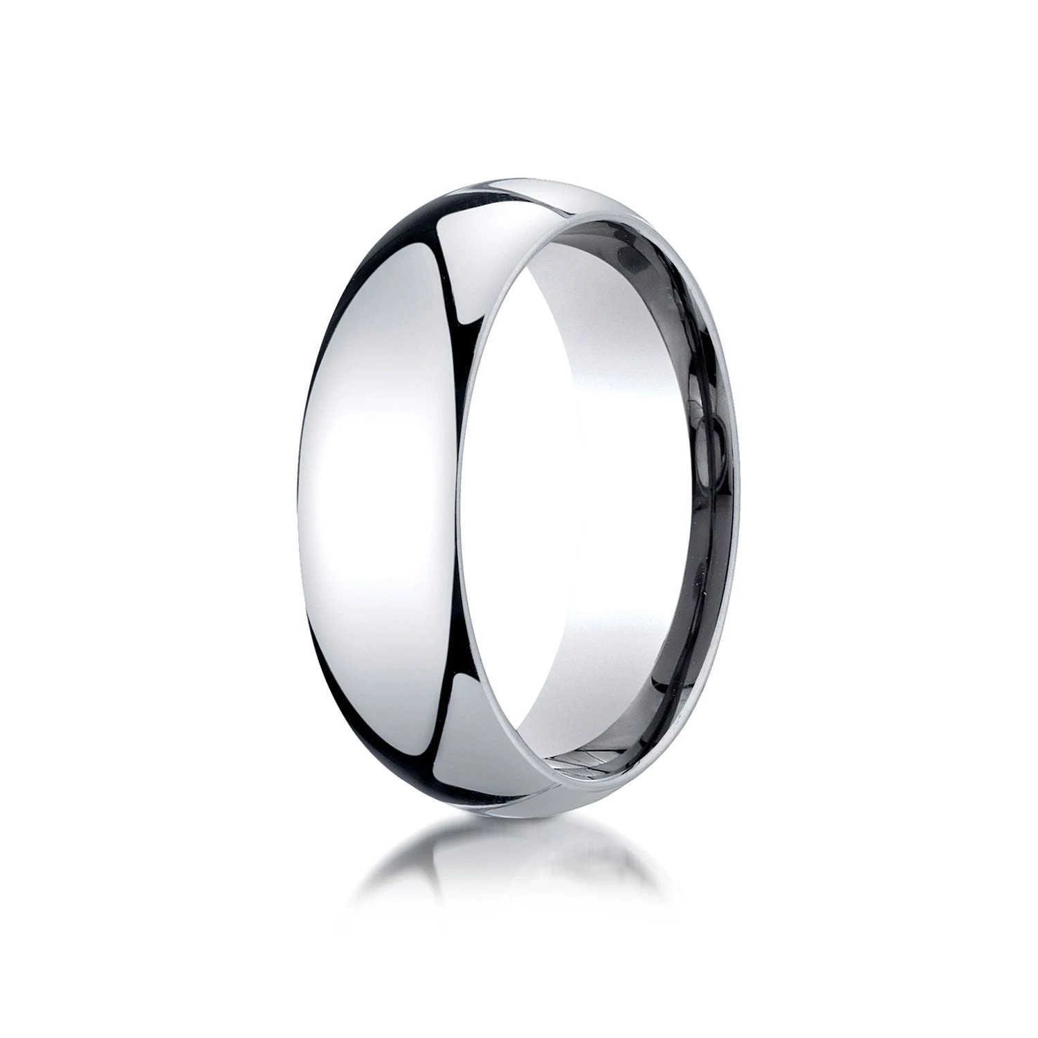 Platinum 7mm Slightly Domed Standard Comfort-fit Ring 4 Platinum 7mm Slightly Domed Standard Comfort-fit Ring - Image 2