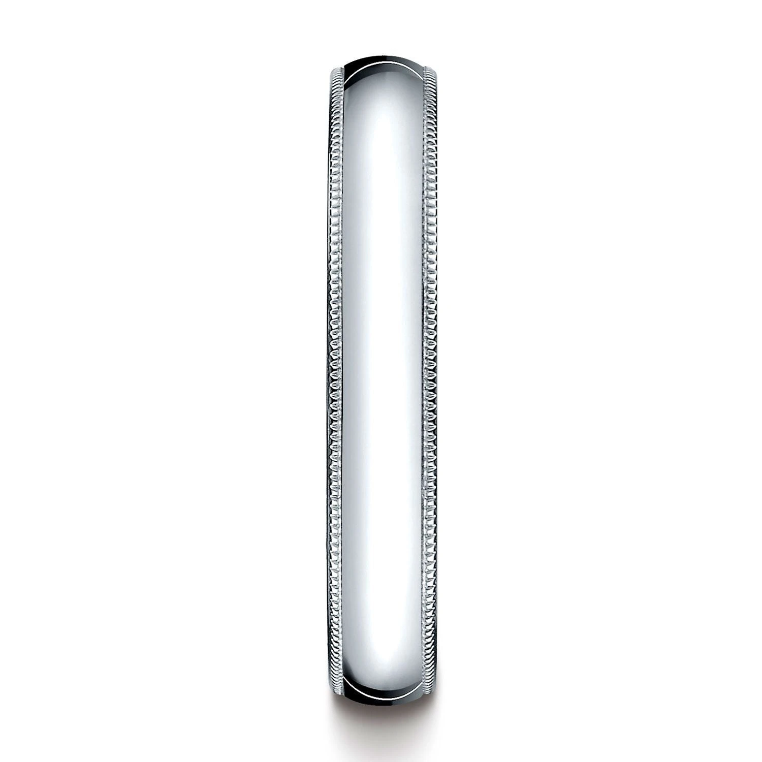 Platinum 4mm Slightly Domed Standard Comfort-fit Ring With Double Milgrain 5 Platinum 4mm Slightly Domed Standard Comfort-fit Ring With Double Milgrain - Image 3