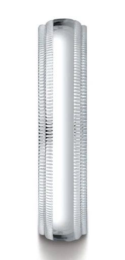 Platinum 5mm Slightly Domed Standard Comfort-fit Ring With Double Milgrain -Aurora Jewels Store lcfd350 w su 3 669e5008 2dc2 4463 87eb b90e0db8f172