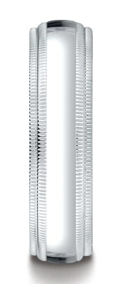 Platinum 6mm Slightly Domed Standard Comfort-fit Ring With Double Milgrain -Aurora Jewels Store lcfd360 w su 3 e7ed1762 6dc0 4c21 af07 34a1abd46dc5