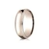 14k Rose Gold 7mm Slightly Domed Standard Comfort-fit Ring With Double Milgrain