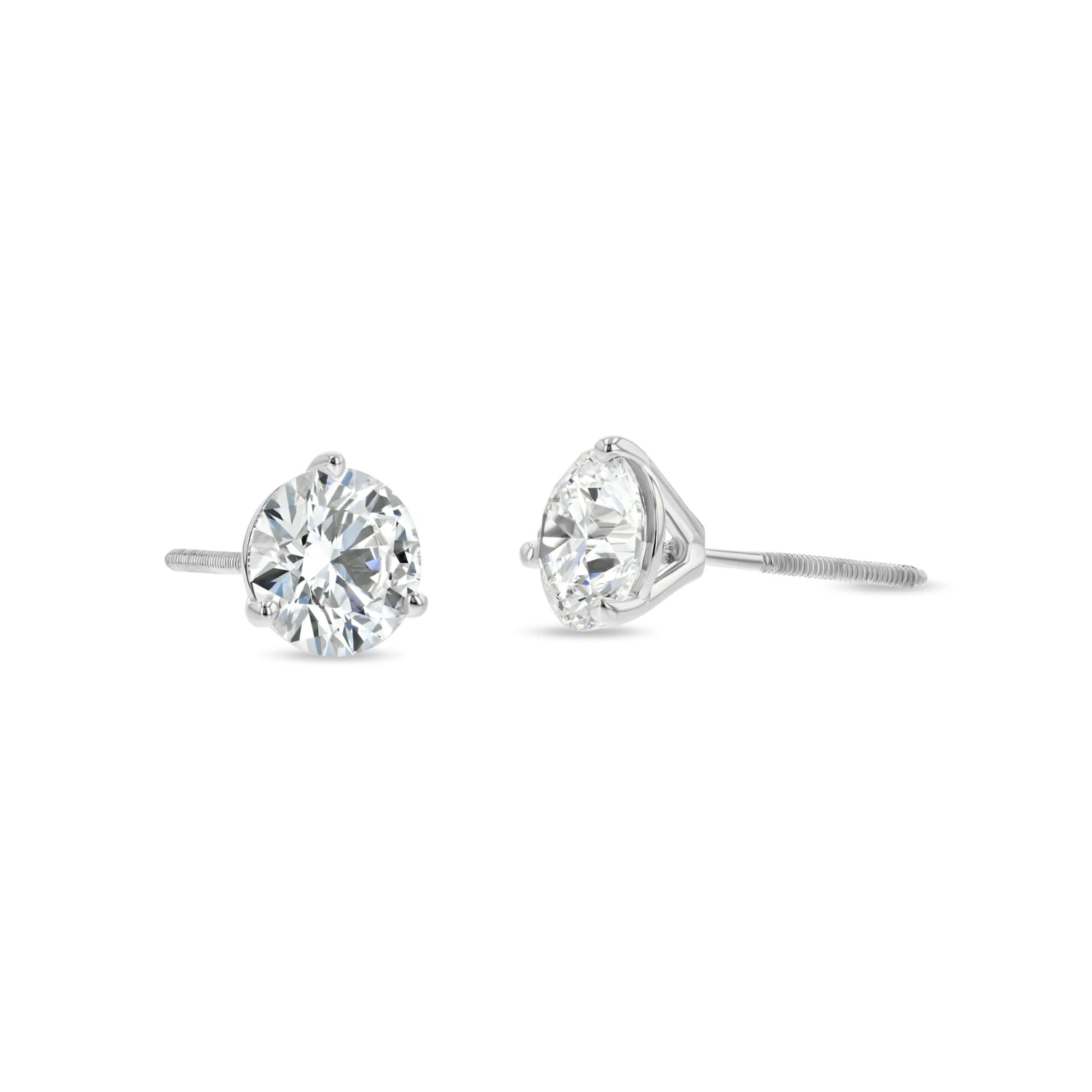 14k White Gold 3-prong Round Brilliant Diamond Stud Earrings (0.75 Ct. T.w., Vs1-vs2 Clarity, F-g Color) 5 14k White Gold 3-prong Round Brilliant Diamond Stud Earrings (0.75 Ct. T.w., Vs1-vs2 Clarity, F-g Color) - Image 3
