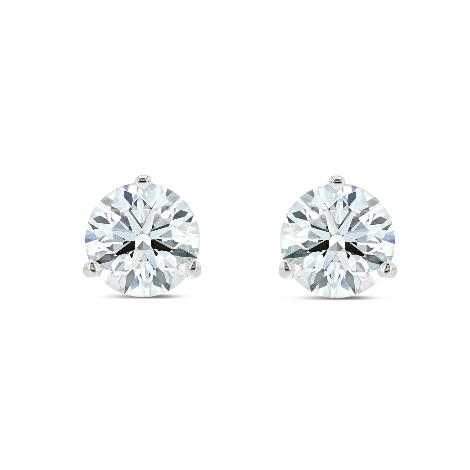 14k White Gold 3-prong Round Brilliant Diamond Stud Earrings (0.75 Ct. T.w., Vs1-vs2 Clarity, F-g Color) 4 14k White Gold 3-prong Round Brilliant Diamond Stud Earrings (0.75 Ct. T.w., Vs1-vs2 Clarity, F-g Color) - Image 2
