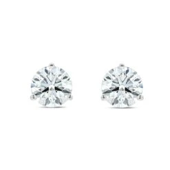 18k White Gold 3-prong Round Brilliant Diamond Stud Earrings (0.75 Ct. T.w., Si1-si2 Clarity, H-i Color) -Aurora Jewels Store m1 threeprong w front 47 58aad801 8f25 4716 b7a1 86a1172cb0f4