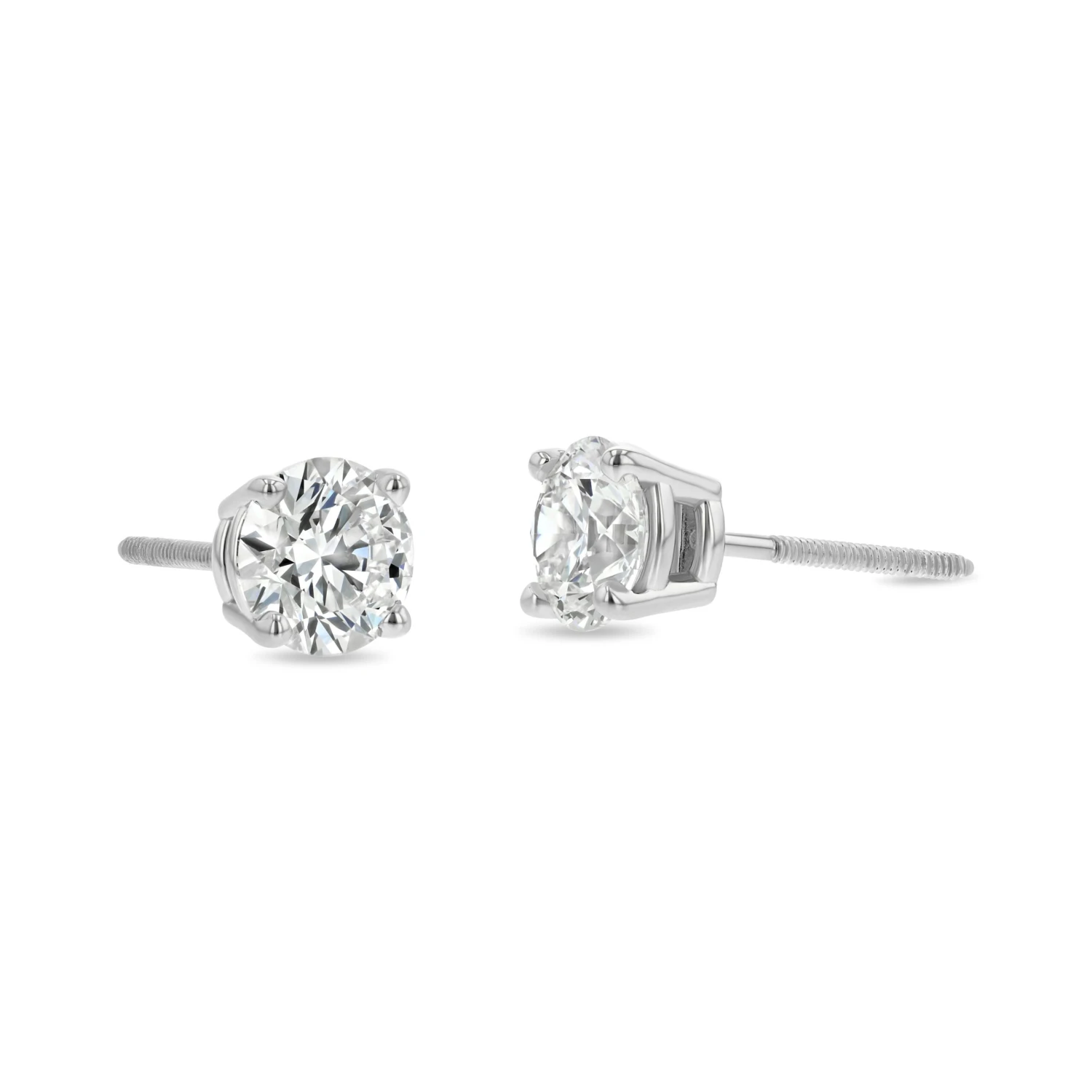 18k White Gold 4-prong Round Brilliant Diamond Stud Earrings (0.22 Ct. T.w., Si1-si2 Clarity, H-i Color) 5 18k White Gold 4-prong Round Brilliant Diamond Stud Earrings (0.22 Ct. T.w., Si1-si2 Clarity, H-i Color) - Image 3