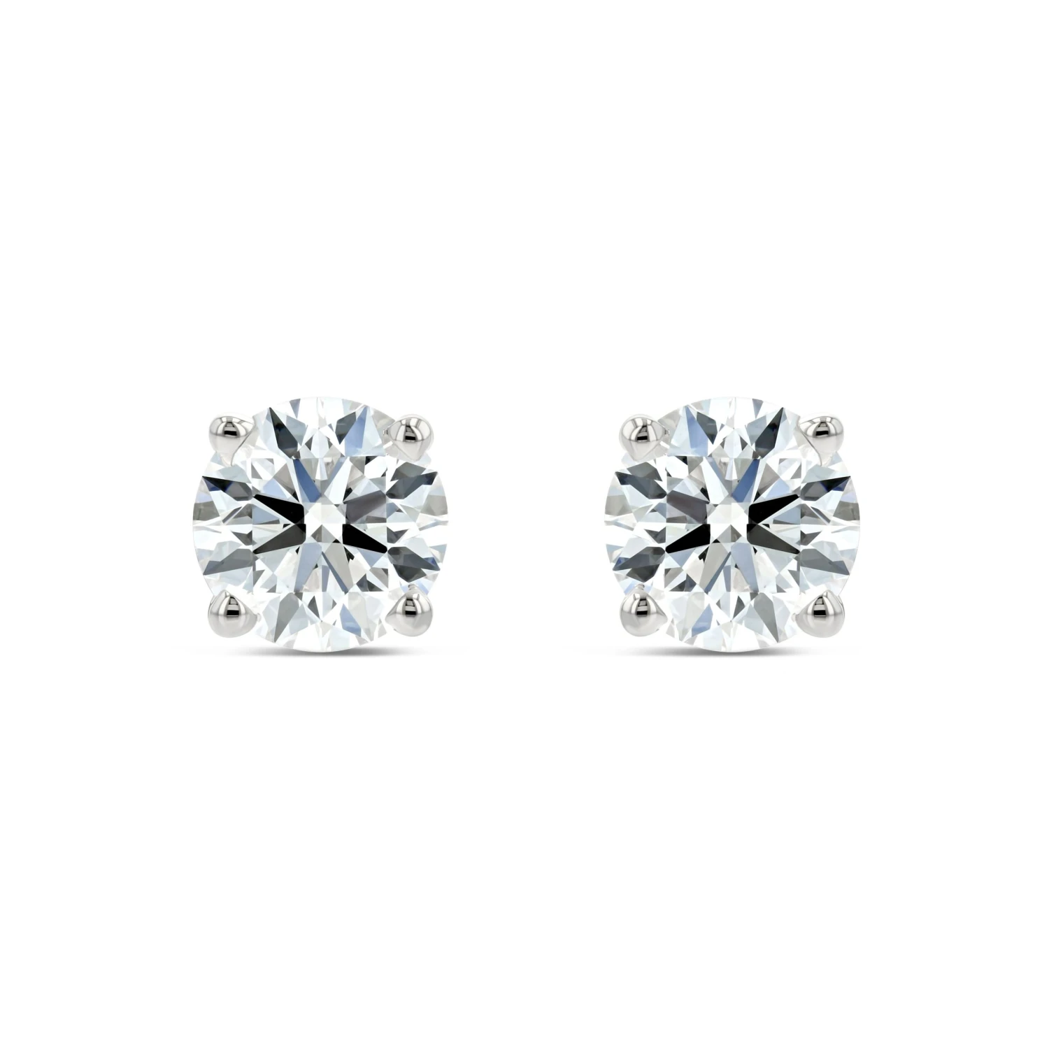 14k White Gold 4-prong Round Brilliant Diamond Stud Earrings (0.75 Ct. T.w., Si1-si2 Clarity, H-i Color) 4 14k White Gold 4-prong Round Brilliant Diamond Stud Earrings (0.75 Ct. T.w., Si1-si2 Clarity, H-i Color) - Image 2