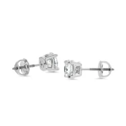 Platinum 4-prong Round Brilliant Diamond Stud Earrings (0.32 Ct. T.w., Vs1-vs2 Clarity, H-i Color) -Aurora Jewels Store m2 fourprong w side 40 8ff5763d 7dfb 442b 9bb0 ab8e0ef48cd9
