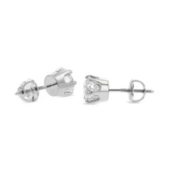 14k White Gold 6-prong Round Brilliant Diamond Stud Earrings (0.32 Ct. T.w., Si1-si2 Clarity, J-k Color) -Aurora Jewels Store m3 sixprong w side 19 31758351 17f1 49ae 9902 4f996ed75148