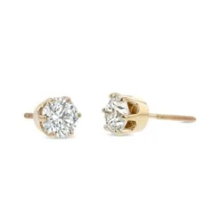 14k Yellow Gold 6-prong Round Brilliant Diamond Stud Earrings (0.22 Ct. T.w., Vs1-vs2 Clarity, H-i Color) -Aurora Jewels Store m3 sixprong y 3qtr 12 10a5a1cb bdcb 4cfe 8ca5 645d04263362