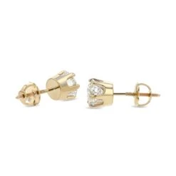 14k Yellow Gold 6-prong Round Brilliant Diamond Stud Earrings (0.22 Ct. T.w., Vs1-vs2 Clarity, H-i Color) -Aurora Jewels Store m3 sixprong y side 12 d7447695 a83e 441a 8f44 a65e6031d95d