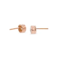 14k Rose Gold Bezel Set Round Brilliant Diamond Stud Earrings (0.75 Ct. T.w., Si1-si2 Clarity, H-i Color) -Aurora Jewels Store m4 bezel r side 16