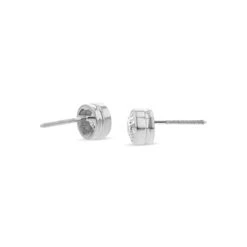 14k White Gold Bezel Set Round Brilliant Diamond Stud Earrings (0.22 Ct. T.w., Si1-si2 Clarity, H-i Color) -Aurora Jewels Store m4 bezel w side 22