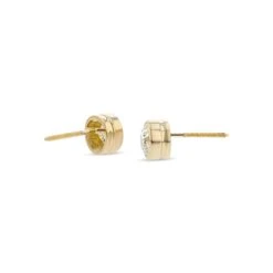 18k Yellow Gold Bezel Set Round Brilliant Diamond Stud Earrings (0.22 Ct. T.w., Si1-si2 Clarity, H-i Color) -Aurora Jewels Store m4 bezel y side 42