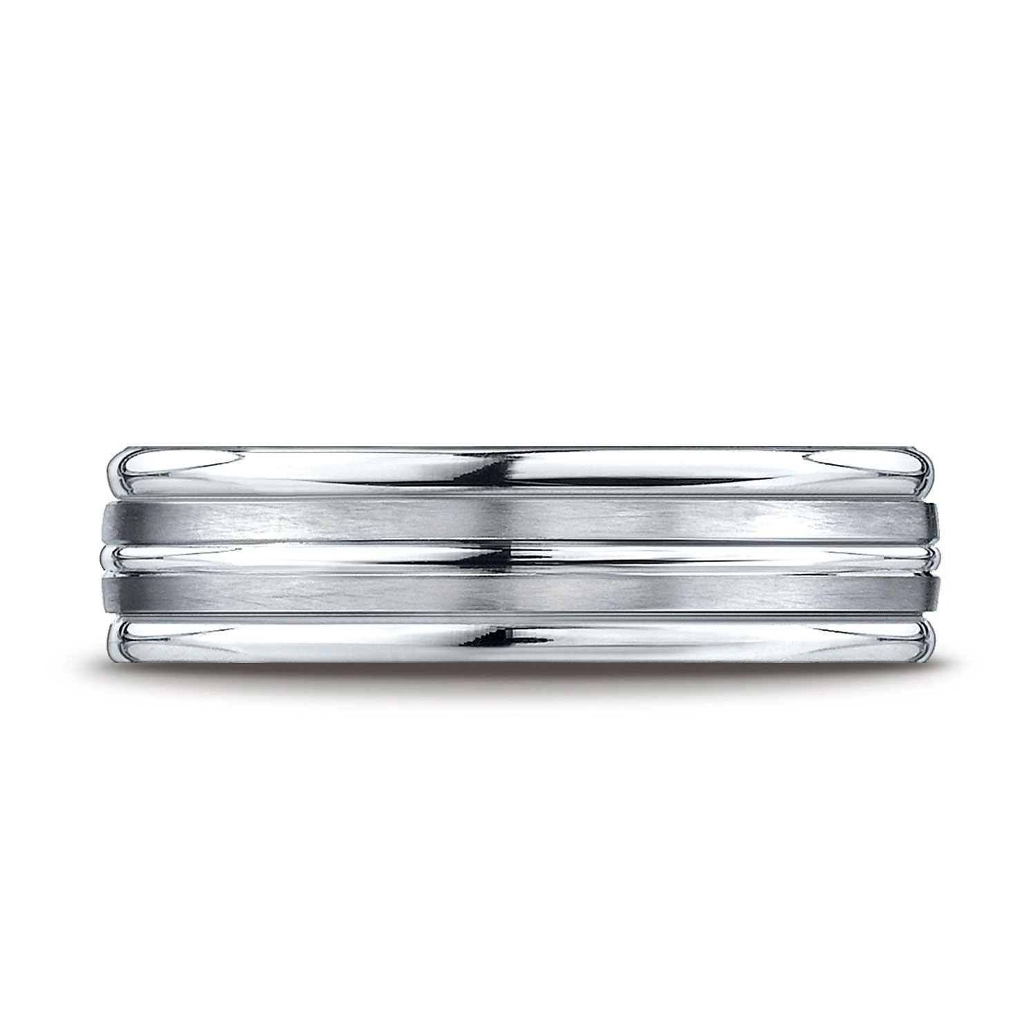 Platinum 6mm Comfort-fit Satin-finished High Polished Center Trim And Round Edge Carved Design Band 3 Platinum 6mm Comfort-fit Satin-finished High Polished Center Trim And Round Edge Carved Design Band