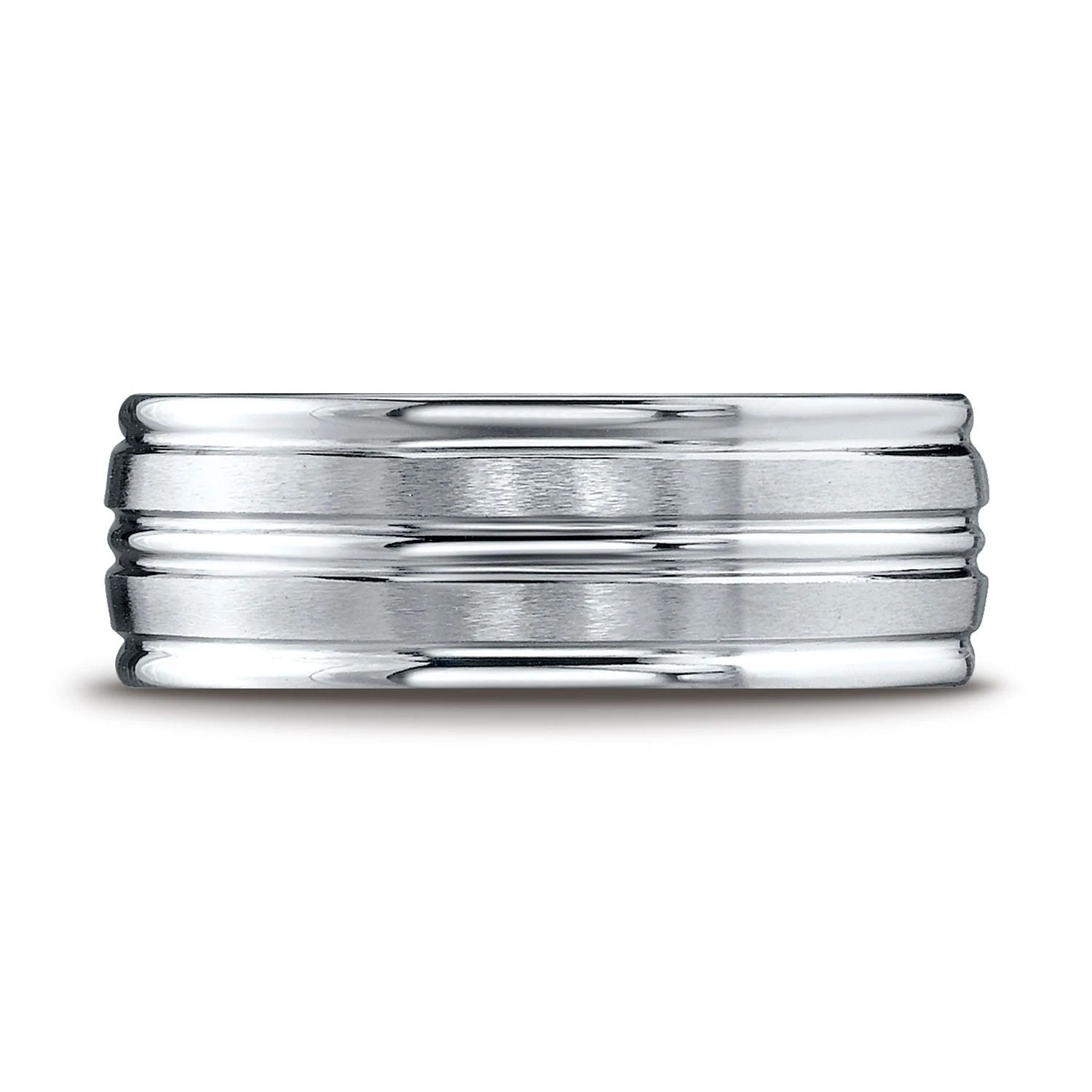 Platinum 8mm Comfort-fit Satin-finished High Polished Center Trim And Round Edge Carved Design Band 3 Platinum 8mm Comfort-fit Satin-finished High Polished Center Trim And Round Edge Carved Design Band