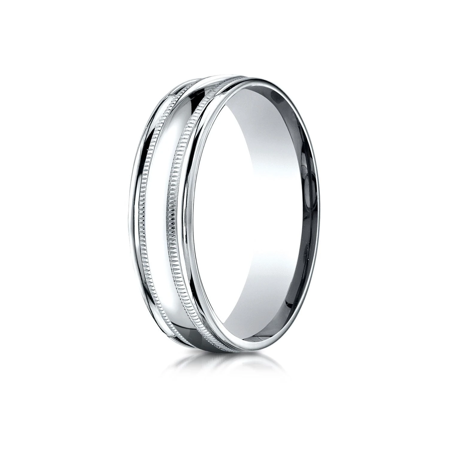 Platinum 6mm Comfort-fit High Polished With Milgrain Round Edge Carved Design Band 4 Platinum 6mm Comfort-fit High Polished With Milgrain Round Edge Carved Design Band - Image 2