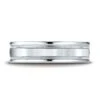 Platinum 6mm Comfort-fit Satin Finish Center With Milgrain Round Edge Carved Design Band