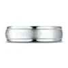 Platinum 6mm Comfort-fit Wired-finished High Polished Round Edge Carved Design Band