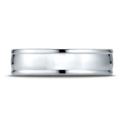 Platinum 6mm Comfort-fit High Polish Finish Round Edge Design Band