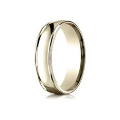 14k Yellow Gold 6mm Comfort-fit High Polish Finish Round Edge Design Band