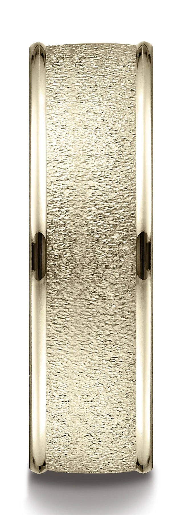 18k Yellow Gold 7mm Comfort-fit Wired-finished High Polished Round Edge Carved Design Band 4 18k Yellow Gold 7mm Comfort-fit Wired-finished High Polished Round Edge Carved Design Band - Image 2