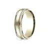 14k Yellow Gold 7mm Comfort-fit Swirl Finish Center Milgrain Round Edge Carved Design Band