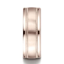 14k Rose Gold 8mm Comfort-fit Satin Finish Center With Milgrain Round Edge Carved Design Band -Aurora Jewels Store recf7801s r su 1 3adf19bd 48a4 4fd6 9e63 e09dcc41351d