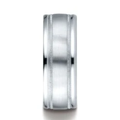 Platinum 8mm Comfort-fit Satin Finish Center With Milgrain Round Edge Carved Design Band 7 Platinum 8mm Comfort-fit Satin Finish Center With Milgrain Round Edge Carved Design Band -Aurora Jewels Store recf7801s w su 2 4ee2c978 8c42 49b5 af7d b9010f2a7899