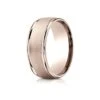 14k Rose Gold 8mm Comfort-fit Wire Brush Finish High Polished Round Edge Carved Design Band -Aurora Jewels Store recf7802 r tq 04ef22cd 2c3d 49c1 b4d9 f47e97f17047