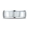 Platinum 8mm Comfort-fit Satin Finish High Polished Round Edge Carved Design Band