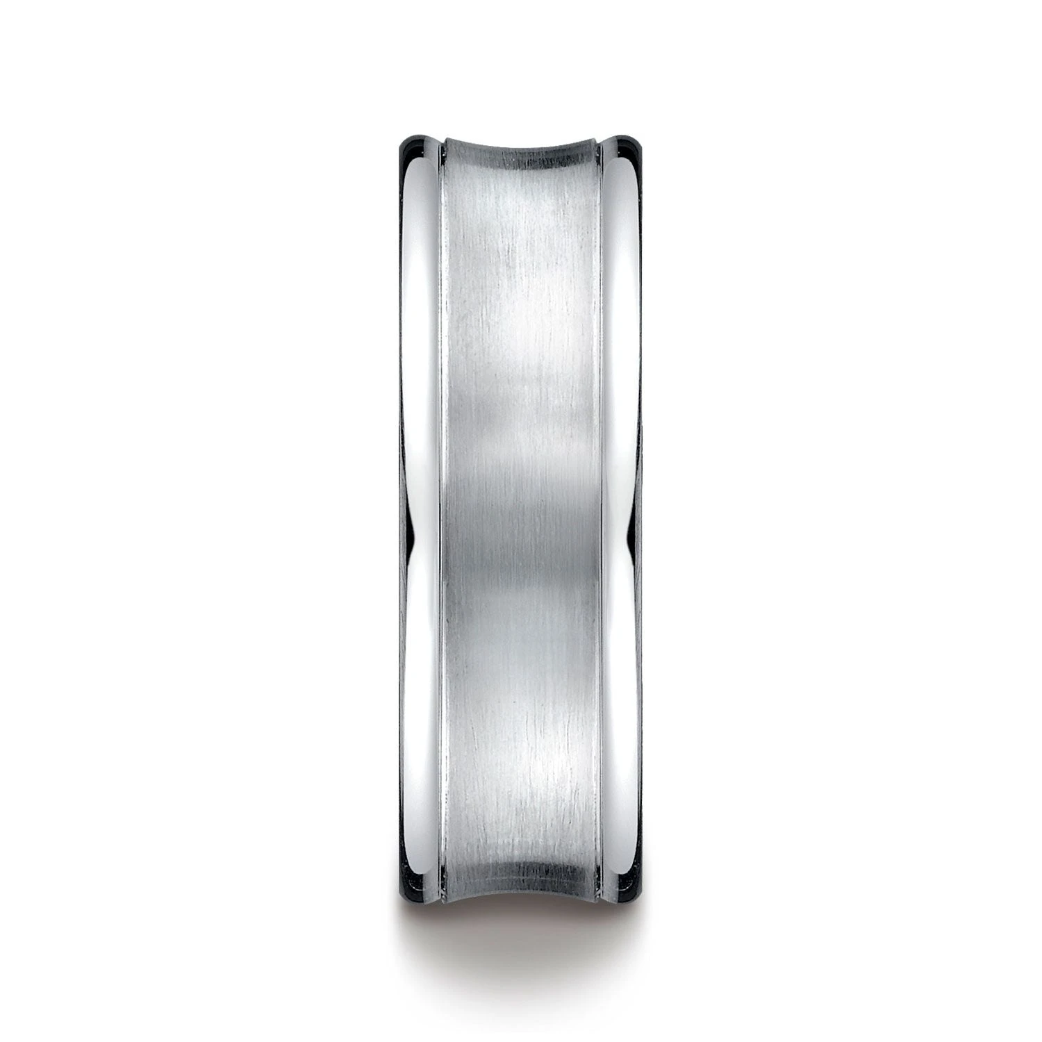 Platinum 7.5mm Comfort-fit Satin-finished Concave Round Edge Carved Design Band 5 Platinum 7.5mm Comfort-fit Satin-finished Concave Round Edge Carved Design Band - Image 3