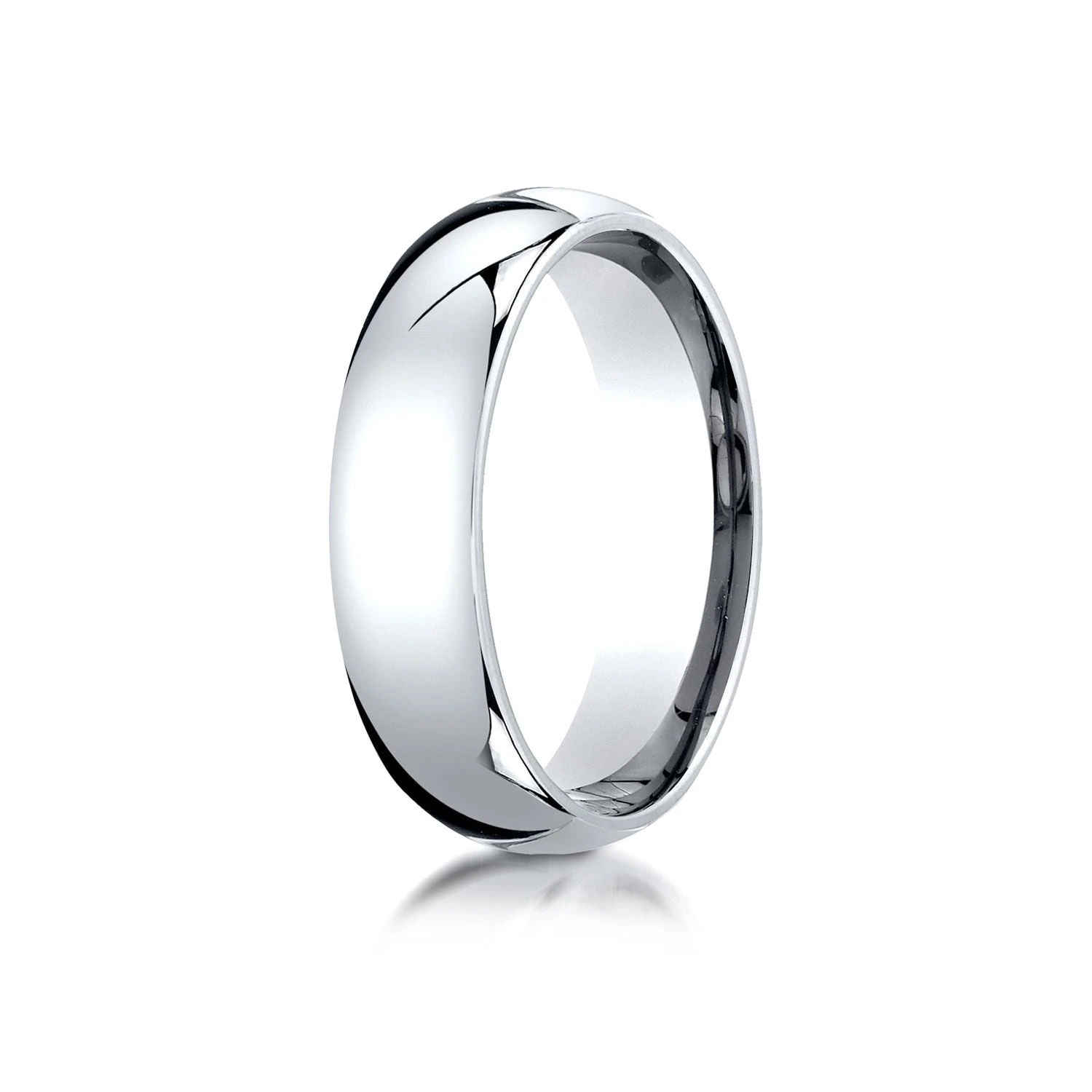 Platinum 6mm Slightly Domed Super Light Comfort-fit Ring 4 Platinum 6mm Slightly Domed Super Light Comfort-fit Ring - Image 2