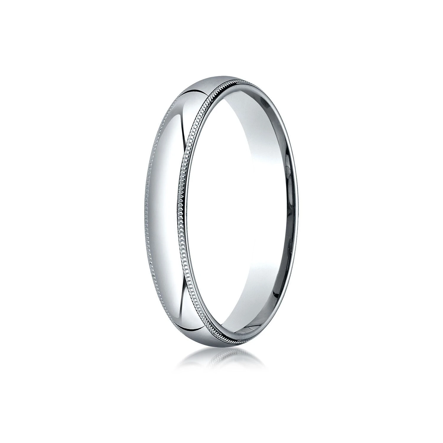 Platinum 4mm Slightly Domed Super Light Comfort-fit Ring With Milgrain 4 Platinum 4mm Slightly Domed Super Light Comfort-fit Ring With Milgrain - Image 2