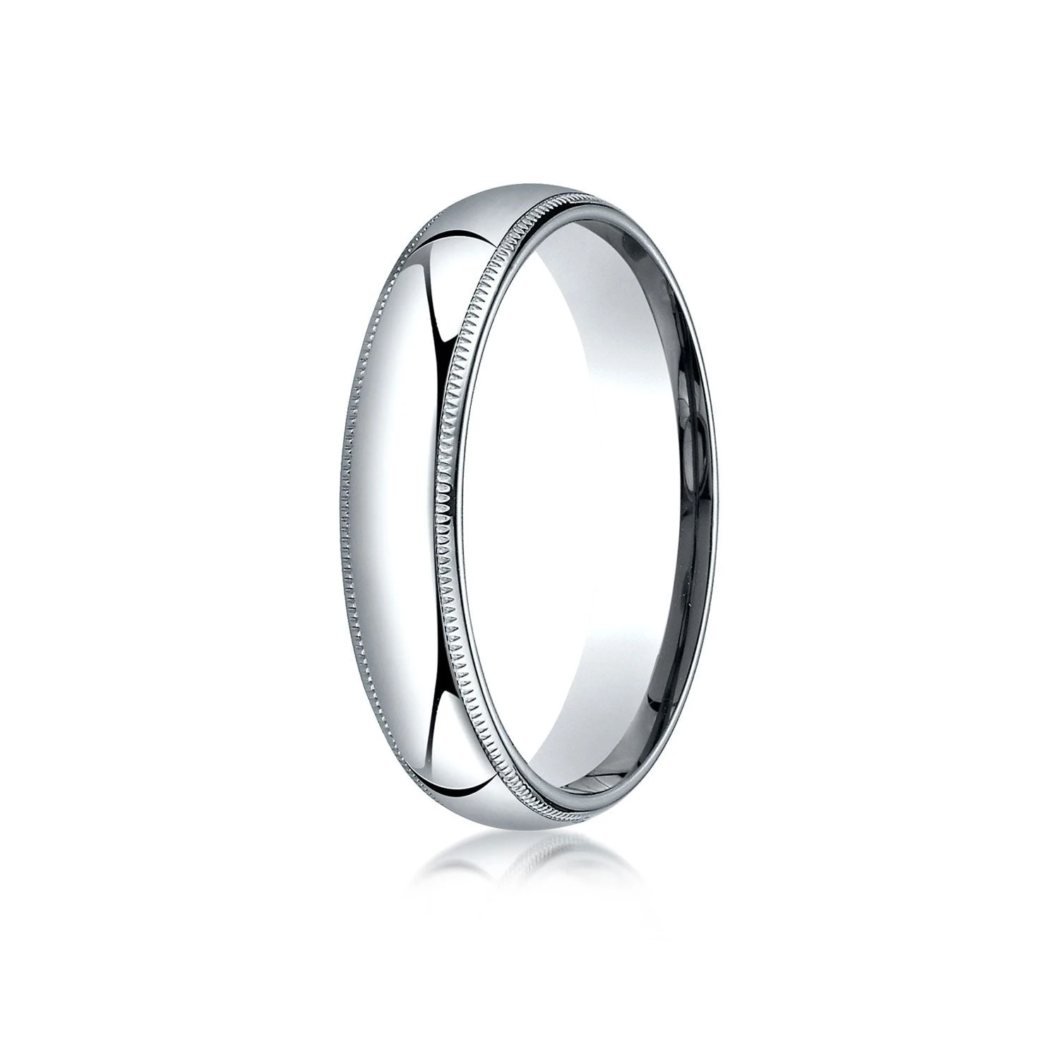 Platinum 5mm Slightly Domed Standard Comfort-fit Ring With Milgrain 4 Platinum 5mm Slightly Domed Standard Comfort-fit Ring With Milgrain - Image 2