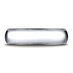 Platinum 6mm Slightly Domed Super Light Comfort-fit Ring With Milgrain