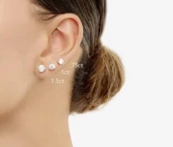 Platinum 4-prong Princess Diamond Stud Earrings (0.25 Ct. T.w., Si1-2 Clarity, H-i Color) -Aurora Jewels Store stud earring comparison image 6 bf93ad03 47c7 4294 8367 28f3e99074cb